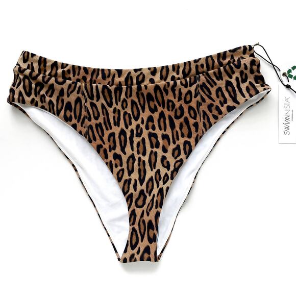 Swiminista Leopard Bikini Bottom Swimsuit Swim XL - Bathing Suit Separate - Picture 1 of 4